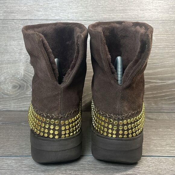 Fitflop Mukluk Shorty II Rockstud Warm Waterproof Suede Women’s Sz 8 Winter Boot - Picture 4 of 13